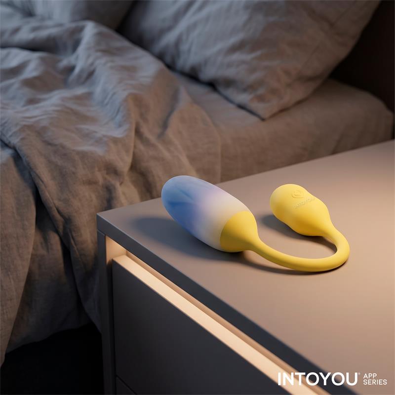 NexEgg Huevo Vibrador Doble Capa Silicona App Amarillo Purpura