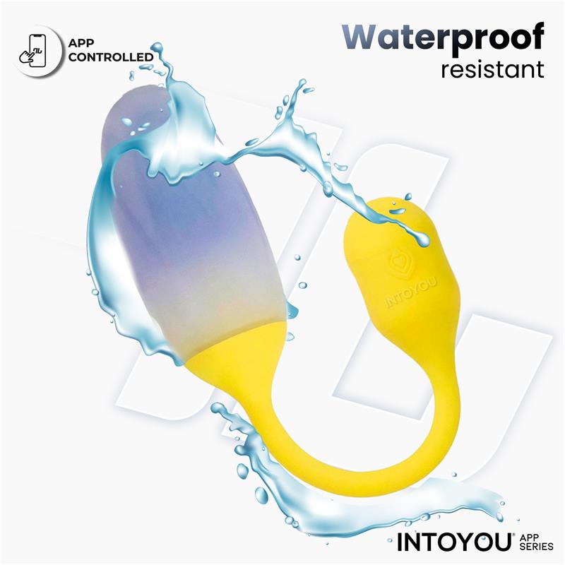 NexEgg Huevo Vibrador Doble Capa Silicona App Amarillo Purpura
