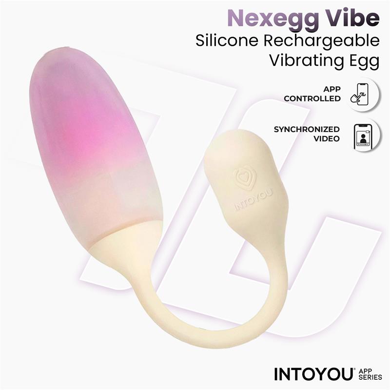 NexEgg Huevo Vibrador Silicona Doble capa App Beige Rosa
