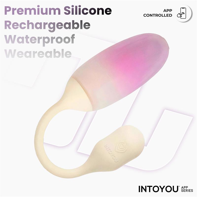 NexEgg Huevo Vibrador Silicona Doble capa App Beige Rosa