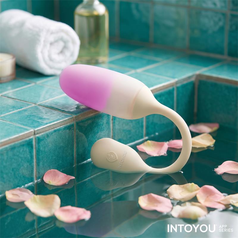 NexEgg Huevo Vibrador Silicona Doble capa App Beige Rosa