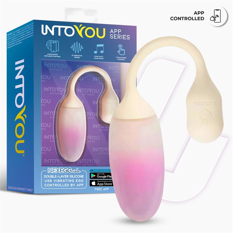 NexEgg Huevo Vibrador Silicona Doble capa App Beige Rosa