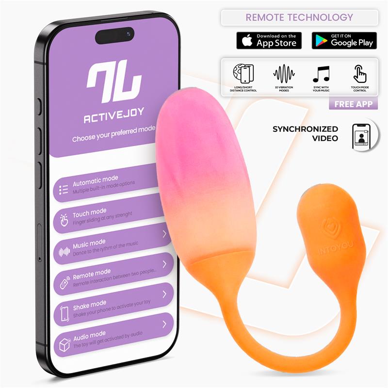 NexEgg Huevo Vibrador Silicona Doble Capa App Naranja Rosa