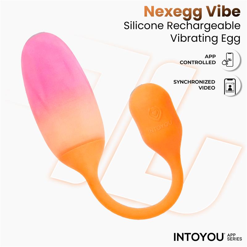 NexEgg Huevo Vibrador Silicona Doble Capa App Naranja Rosa