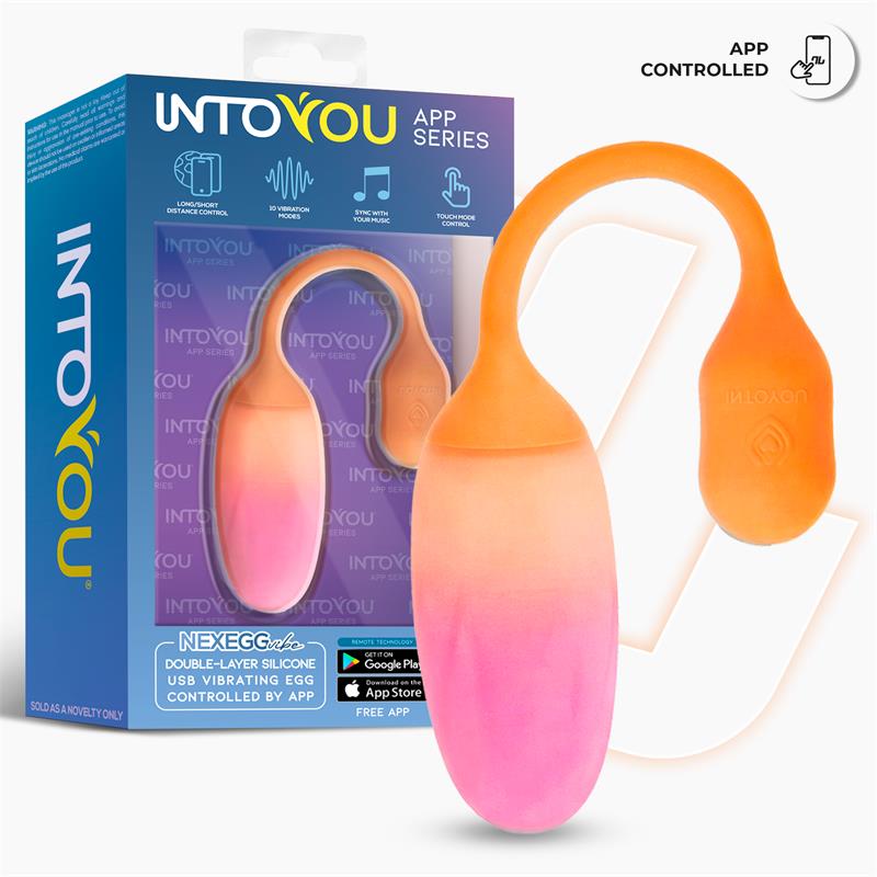 NexEgg Huevo Vibrador Silicona Doble Capa App Naranja Rosa