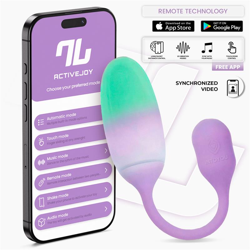 NexEgg Huevo Vibrador Silicona Doble capa con App Lila Pistacho