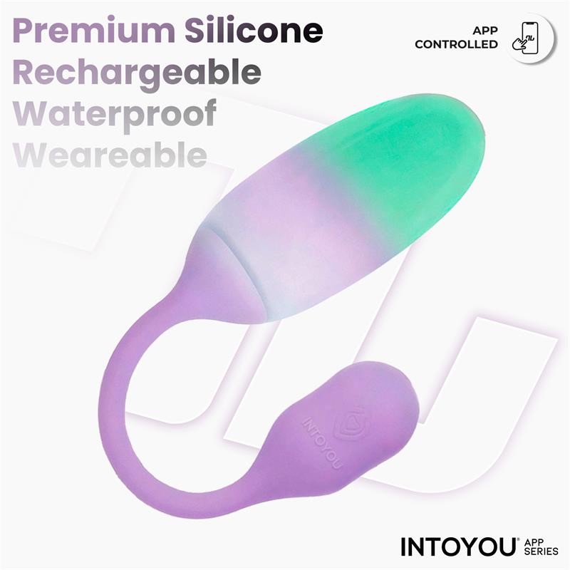 NexEgg Huevo Vibrador Silicona Doble capa con App Lila Pistacho