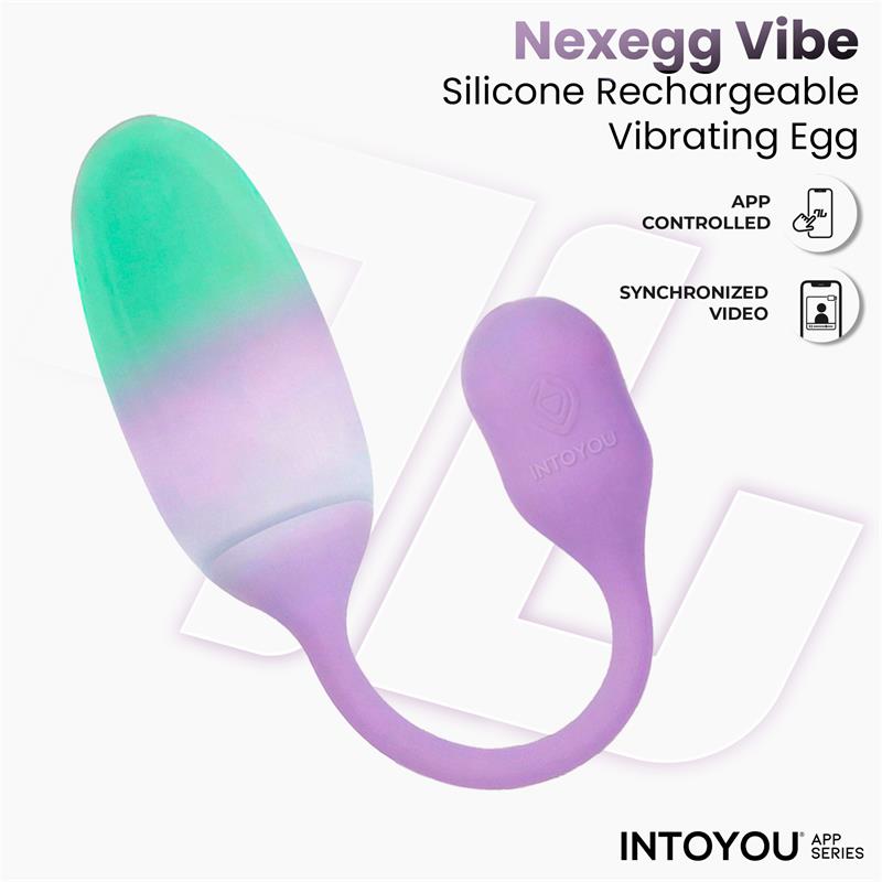 NexEgg Huevo Vibrador Silicona Doble capa con App Lila Pistacho