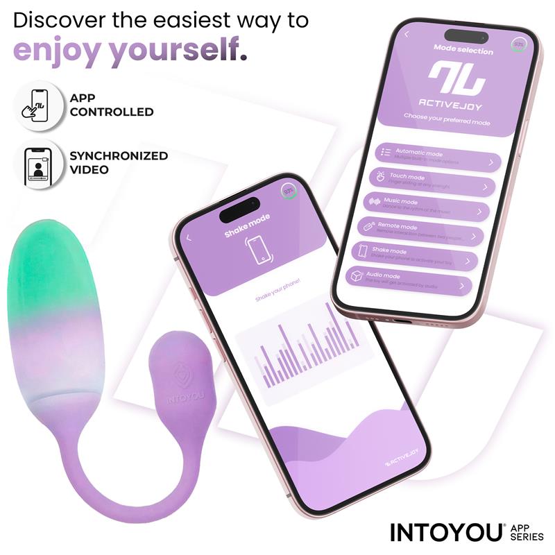 NexEgg Huevo Vibrador Silicona Doble capa con App Lila Pistacho