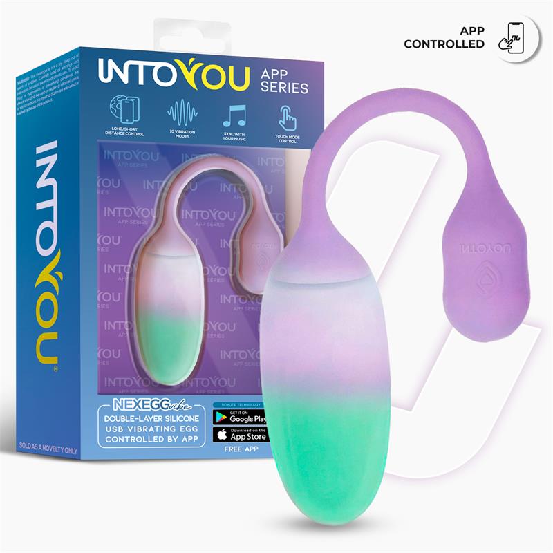 NexEgg Huevo Vibrador Silicona Doble capa con App Lila Pistacho