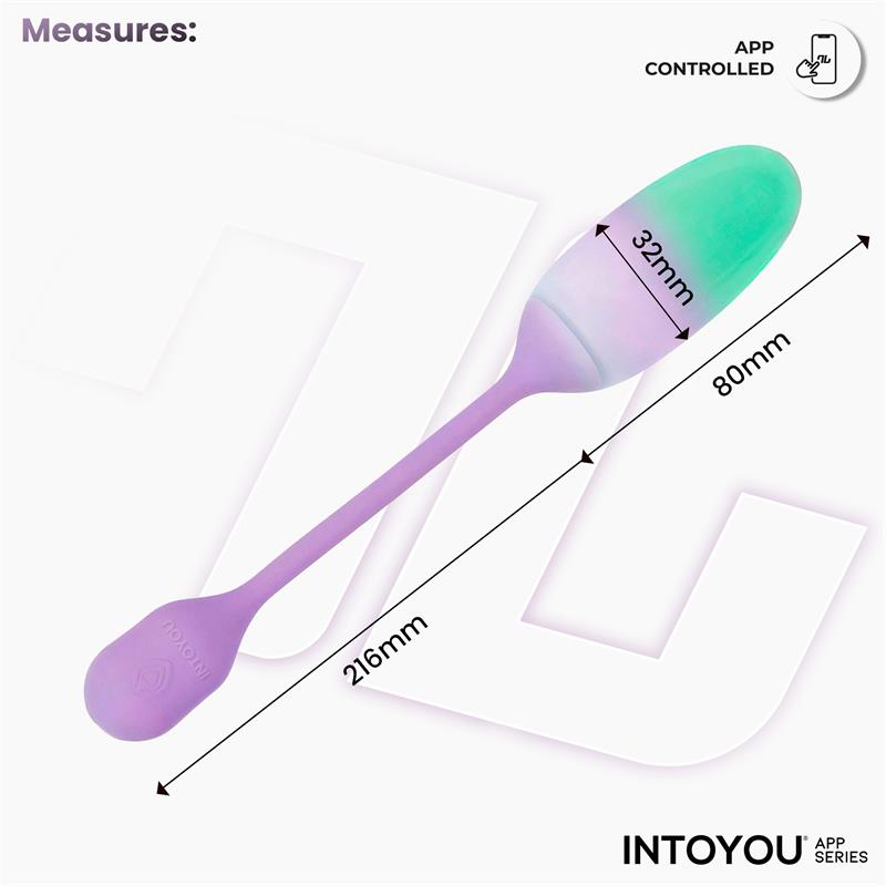 NexEgg Huevo Vibrador Silicona Doble capa con App Lila Pistacho