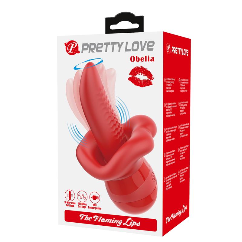 Obelia Estimulador con Vibracion y Movimiento Lengua
