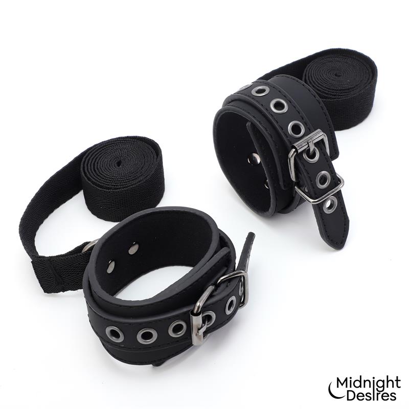Set Bondage con Esposas Antifaz y Pluma Estimuladora
