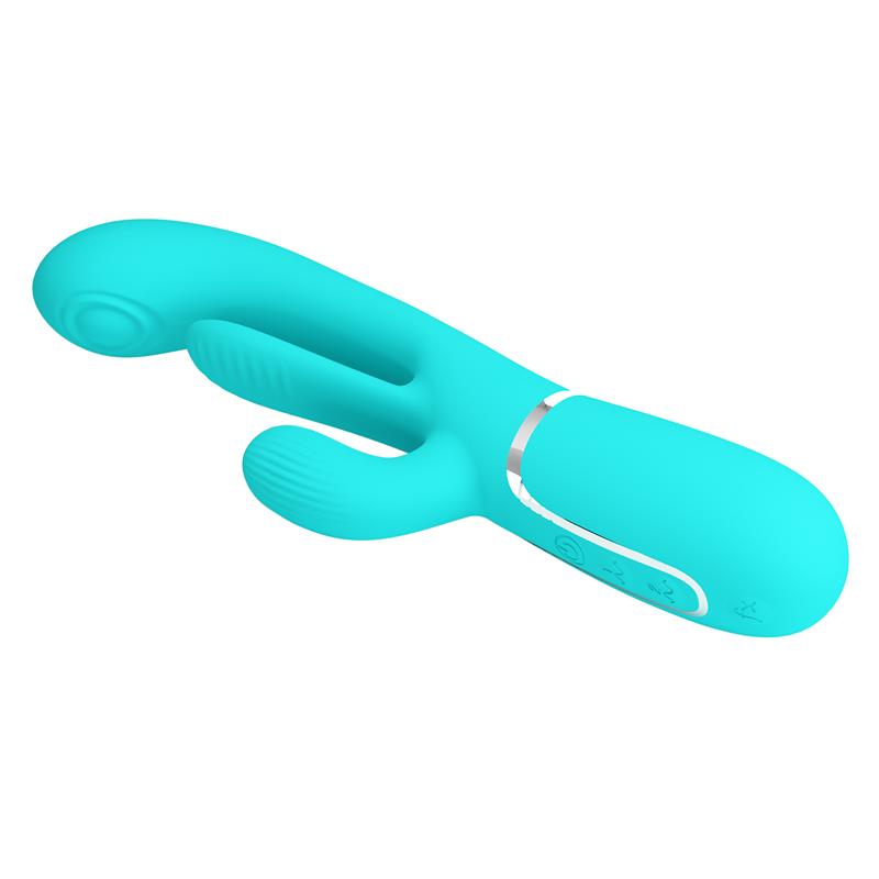 Shania Vibrador con Lengua y Thumping Turquesa