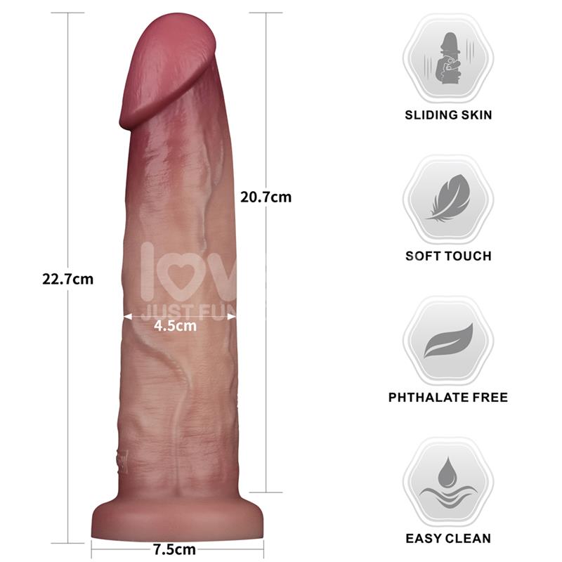 Sliding PRO II Dildo Piel Deslizante Retractil Dual layer 9