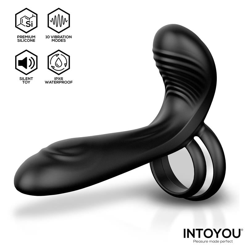 Synkox Girth Gainer con Doble Anillo para el Pene con Vibracion