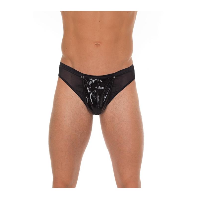 Tanga de PVC Negro Talla Unica