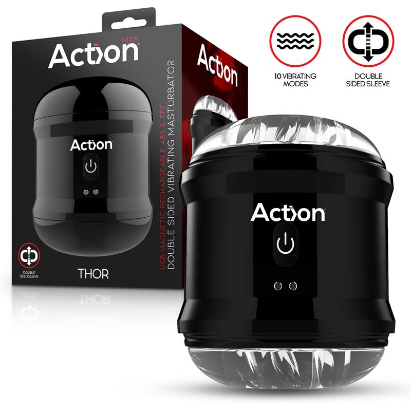 Thor Masturbador con Vibracion Doble Orificio
