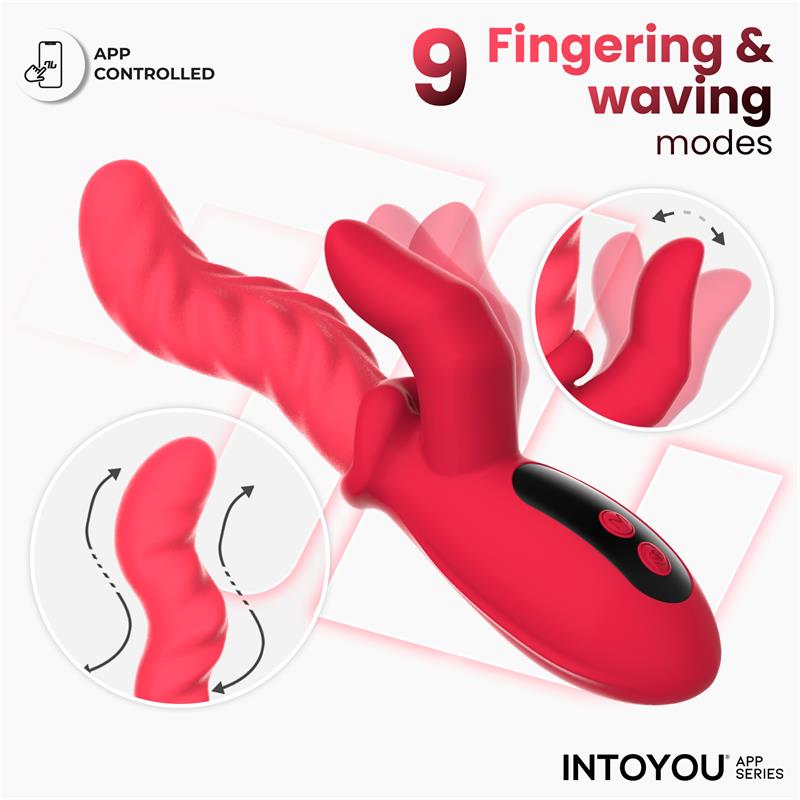 Tingly Vibrador con Finger y Movimiento Waving con APP