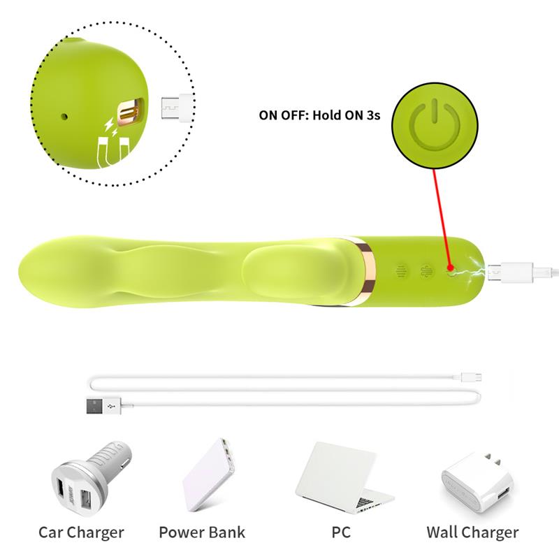 Vibrador con Funcion de Inflado Verde