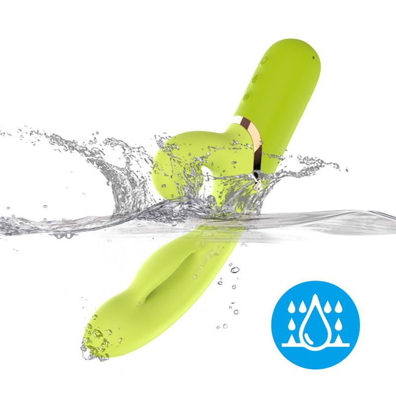Vibrador con Funcion de Inflado Verde