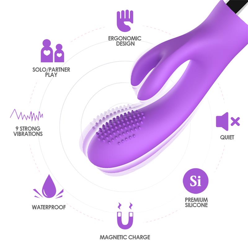 Vibrador Conejito Flexible Purpura