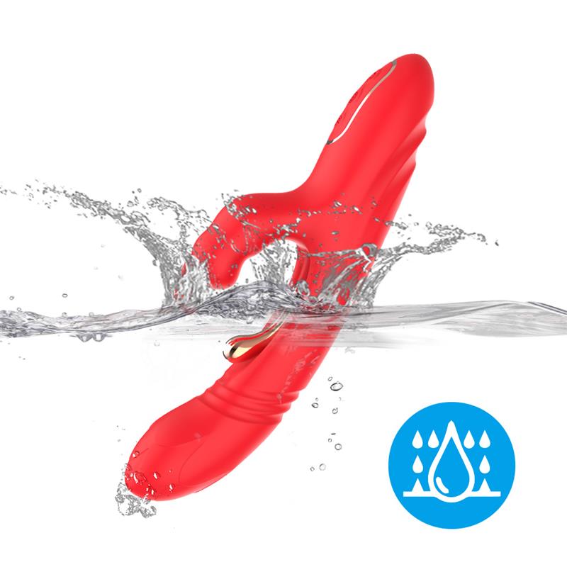 Vibrador Tickler con Thrusting Silicona Liquida